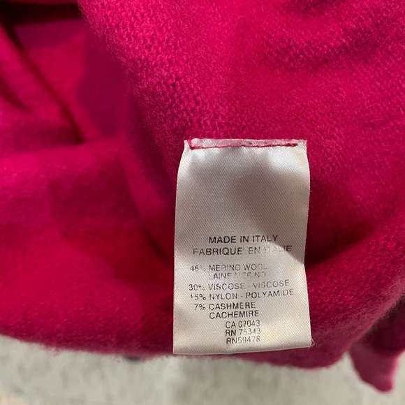 Bianco & Blu merino cashmere turtle neck knit sweater pink size small - Picture 9 of 9